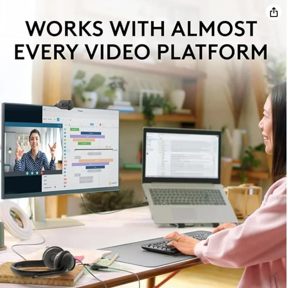 Logitech 960001580 Brio 100 1080p Full HD Webcam (Brand New MSRP $40)